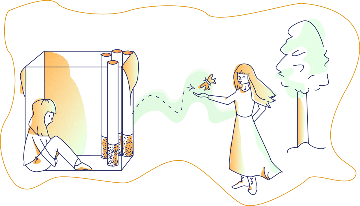 Nekotin quitter journey illustration
